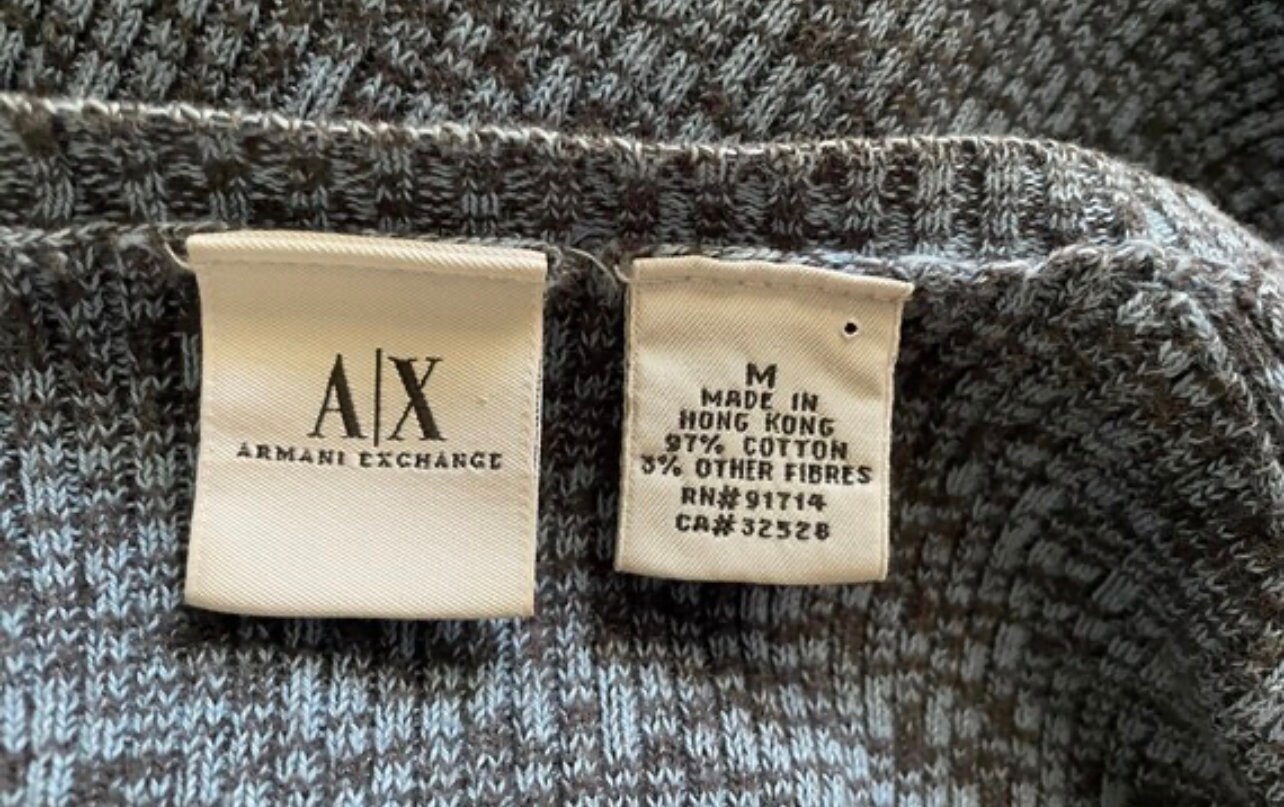 Pre owned Womens Armani Exchange Gray Cotton Long Sleeved Sweater Medium Etsy
