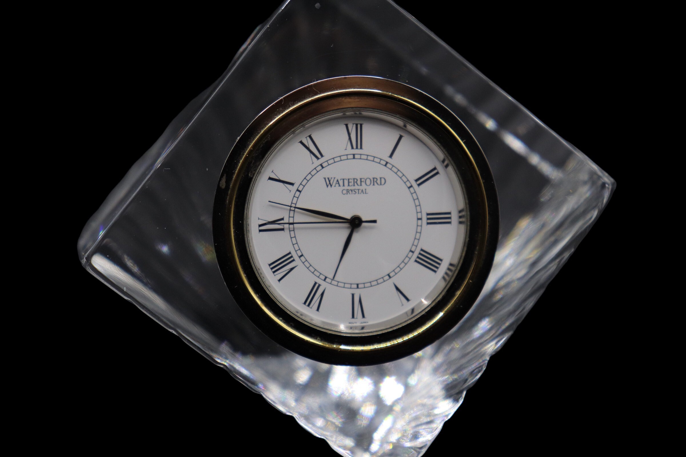 Waterford Crystal meridian Cube Quartz Desk Clock UNTESTED Etsy