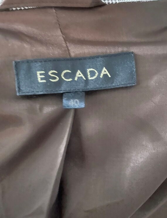 Pre-owned Escada Womens Wool Houndstooth Pants Suit Size 40 