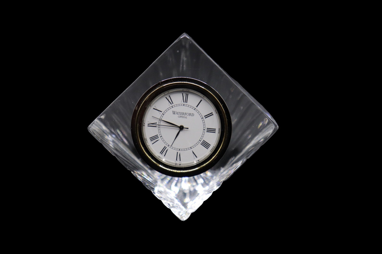 Waterford Crystal meridian Cube Quartz Desk Clock UNTESTED Etsy