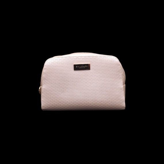 Pre-Owned Bvlgari Cream Textured Makeup Bag