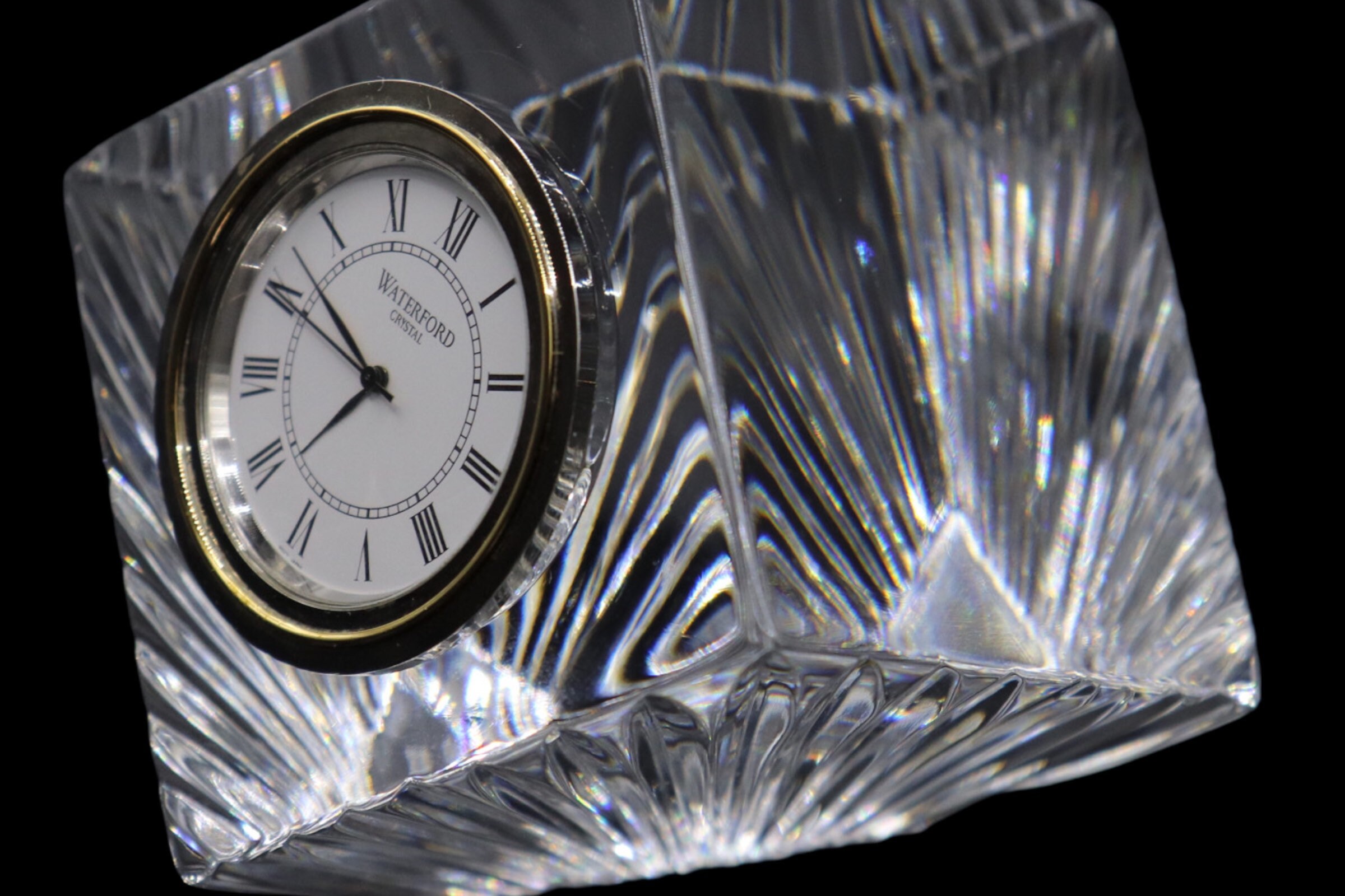 Waterford Crystal meridian Cube Quartz Desk Clock UNTESTED Etsy