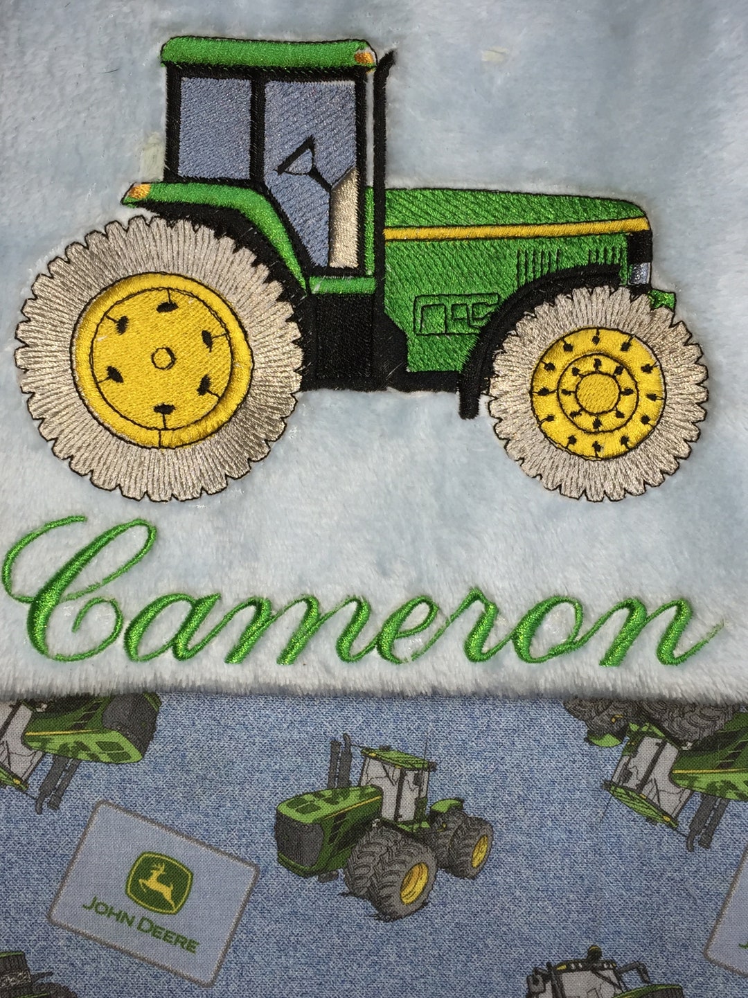 Personalized John Deere Baby Blanket, Embroidered John Deere Blanket Etsy