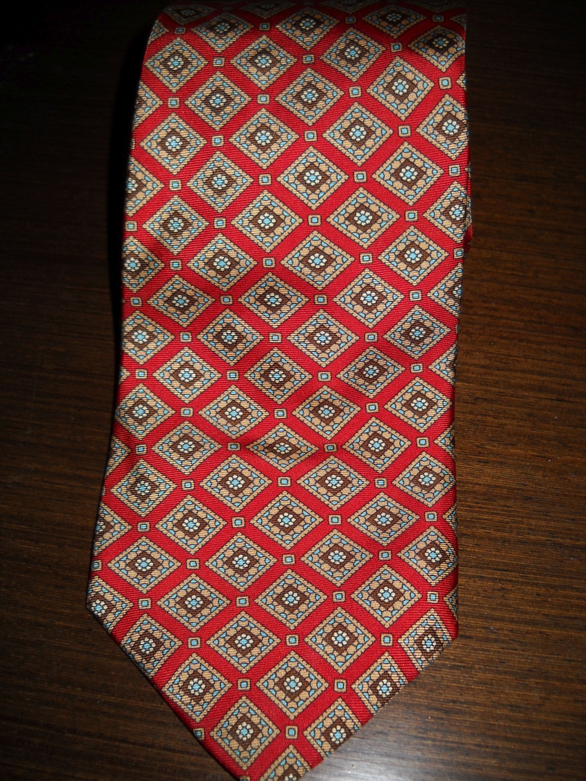 Vintage BURBERRY Burberrys mens red silk tie necktie Etsy