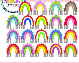 Boho Tassel Rainbow Digital Clipart