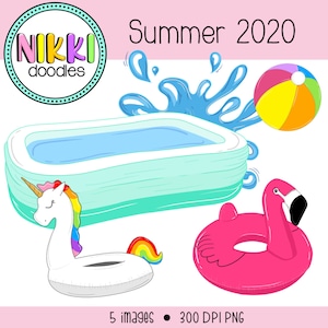 Summer Inflatables Clip Art Digital Images