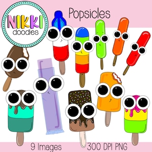 Cute Popsicle Clipart Digital Scrapbook Images Summer Popsicle Ice Cream Chocolate Pool Party