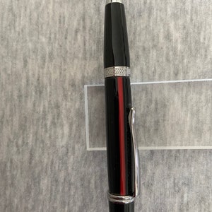 Black and Red Racing Strip Pen