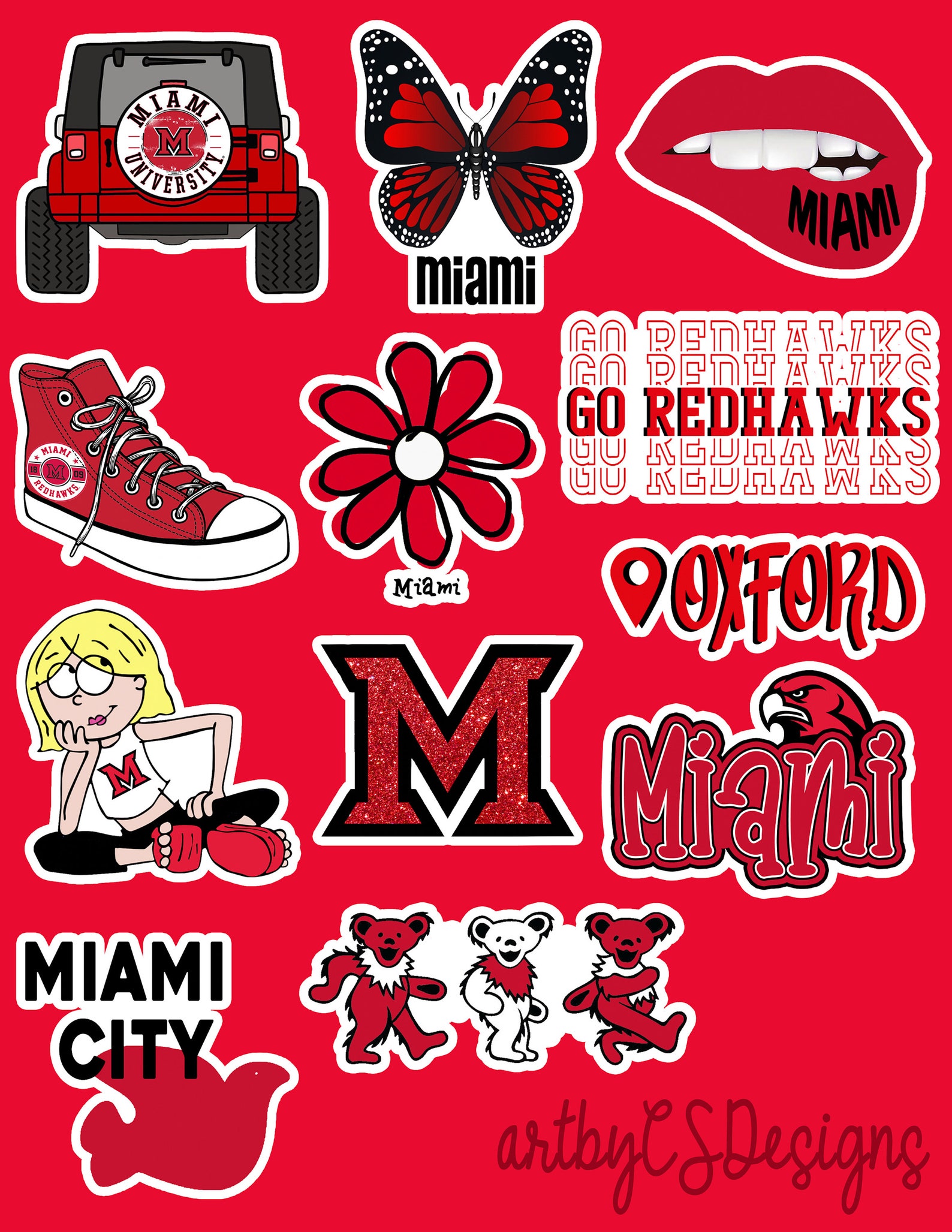 Miami University Sticker Pack - Etsy