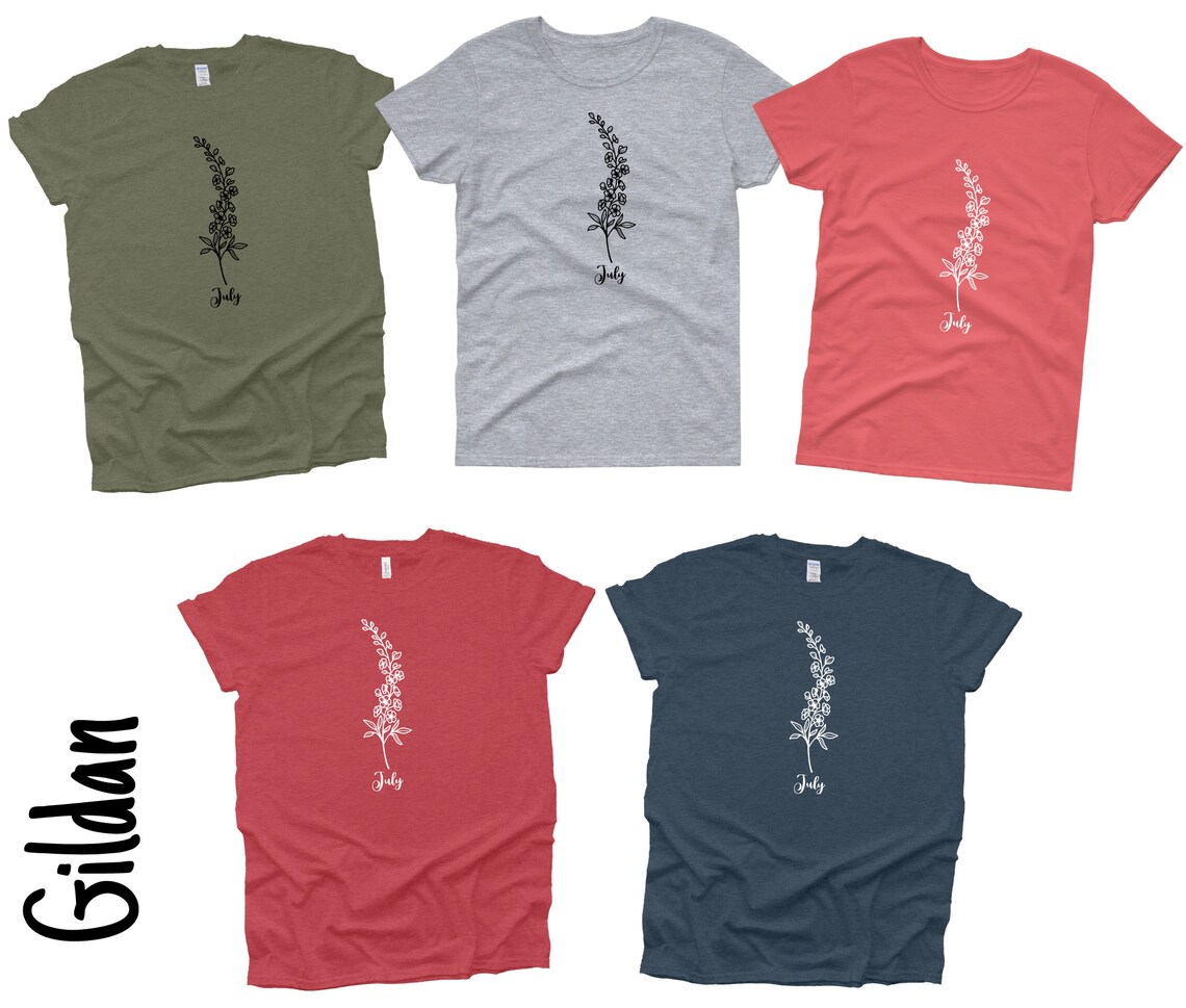 Birth Month Flower Shirt / Flower TShirt / Botanical Tee / Etsy