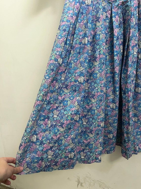 60’s Blueberry & Purple Floral Handmade Dress - image 5