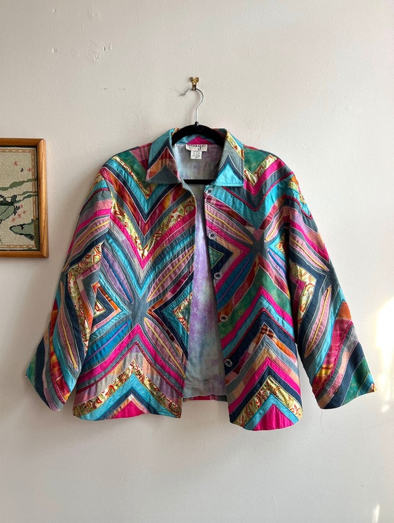 90's Y2k Rainbow Patchwork Jacket Anage