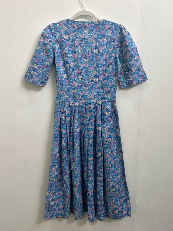 60’s Blueberry & Purple Floral Handmade Dress - image 7