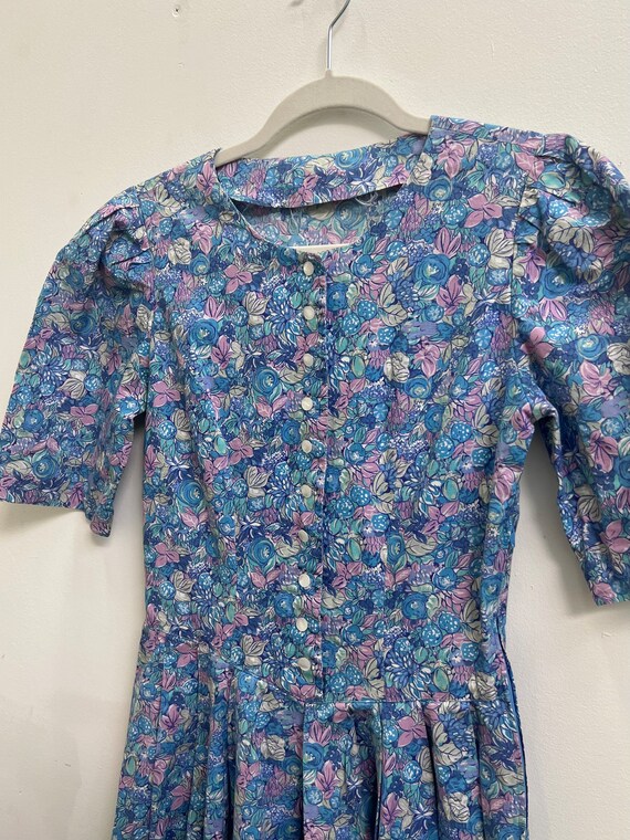 60’s Blueberry & Purple Floral Handmade Dress - image 6