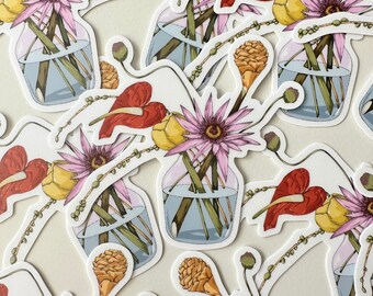 Bloemstuk waterdichte vinylsticker