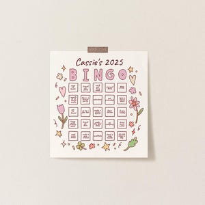 Modèle numérique de tableau de visualisation de carte de bingo personnalisé 2025
