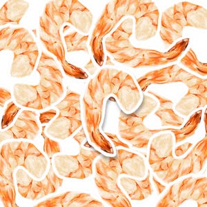 Shrimp Waterproof Vinyl Sticker