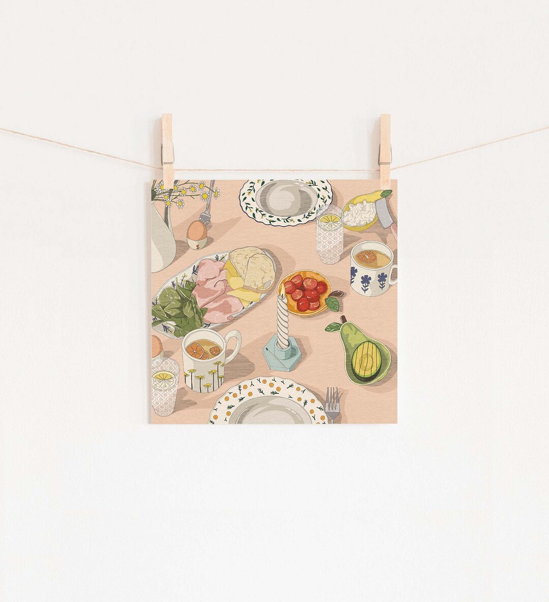 Table Llustration Table Still Life Illustration Print 2 - Etsy