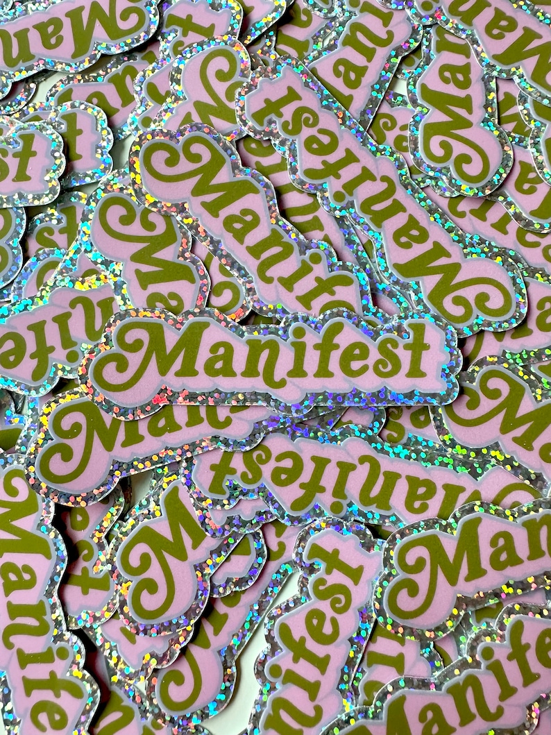 Manifest Waterproof Vinyl Glitter Sticker 2 - Etsy
