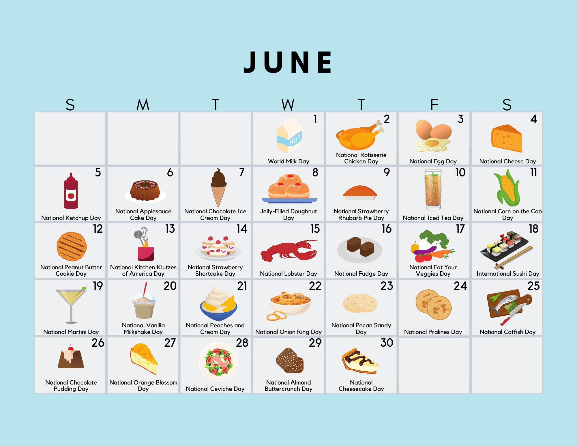 2022-foodie-calendar-digital-download-high-quality-printable-calendar-etsy