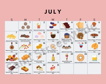 2024 Foodie Calendar | Digital Download | High-quality Printable Calendar