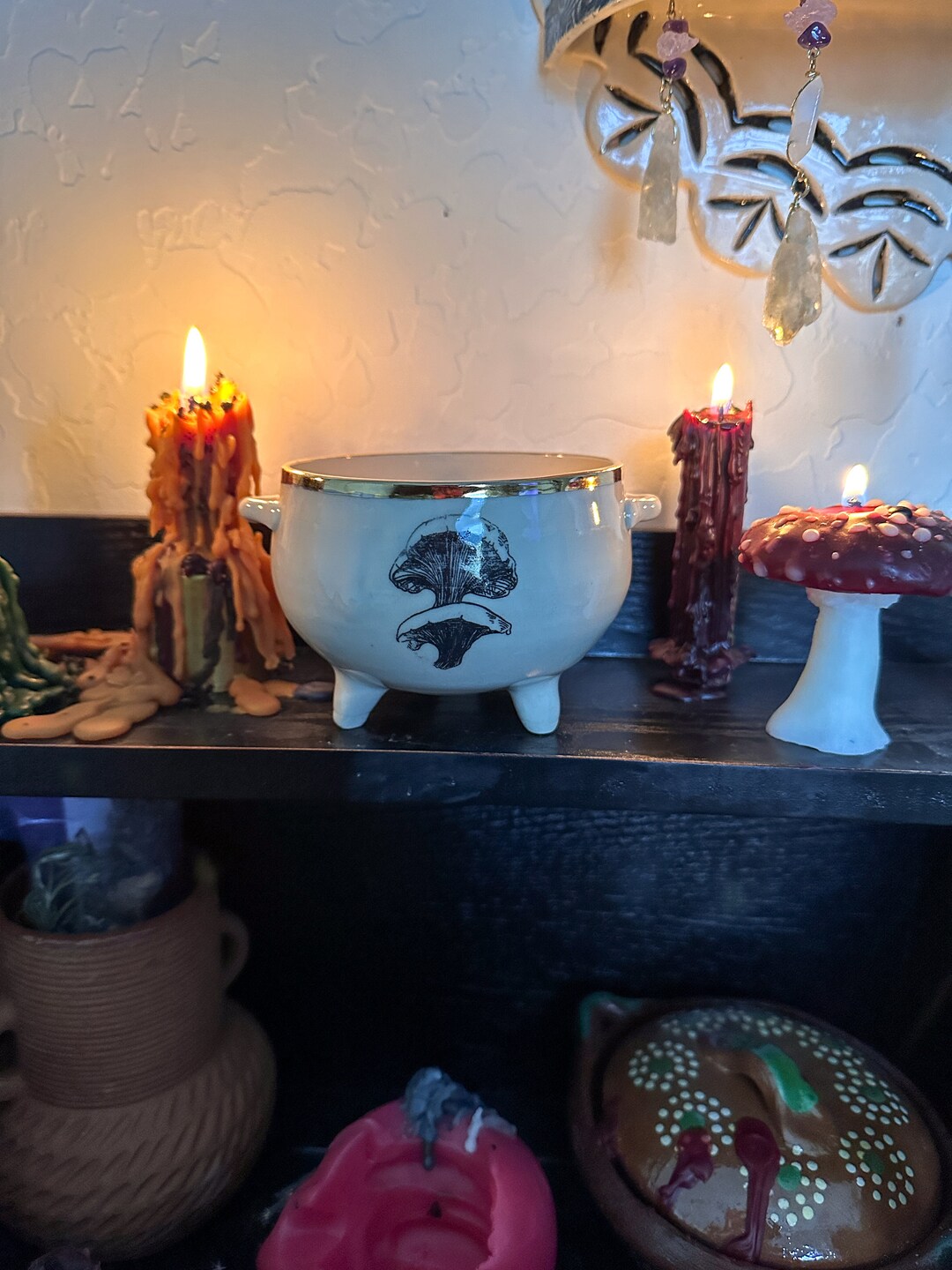 Cauldron Ceramic Cauldron Mushroom Cauldron Witch Tools Etsy
