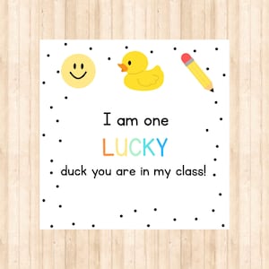 Lucky Duck Meet the Teacher Gift Tag | Polka Dot Lucky Duck Student Gift Tag | Digital Lucky Duck Gift Tag | Meet the Teacher Printable