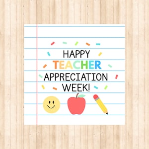 Teacher Appreciation Gift Tag: Confetti Apple Design (Digital Download)