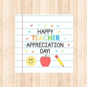 Confetti Teacher Appreciation Gift Tag: Thank You Apple Design (Digital Download)