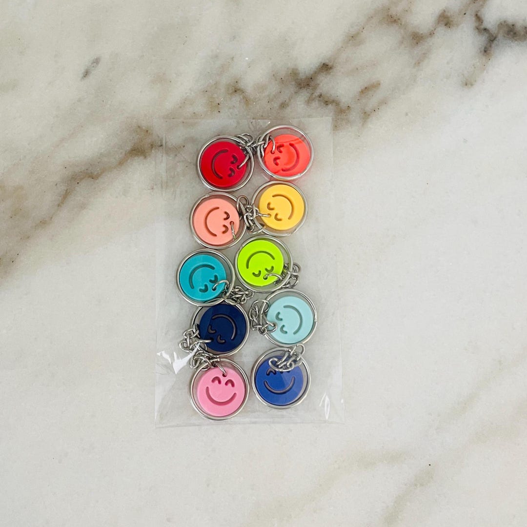 Mini Smiley Face Keychains - Bright Acrylic Happy Charms, 10 Pack - Etsy