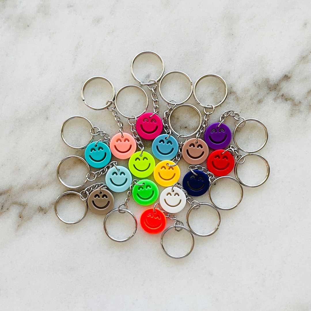 Mini Smiley Face Keychain Y2K Keychain Happy Face Keychain - Etsy