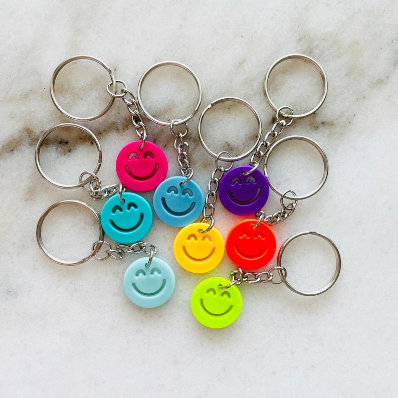 Mini Happy Face Keychains 90s Keychain Y2K Keychain Etsy