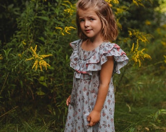 MITHRA - Girls Summer Dress, Girls Floral Dress, Summer Dress, Flower girl dress