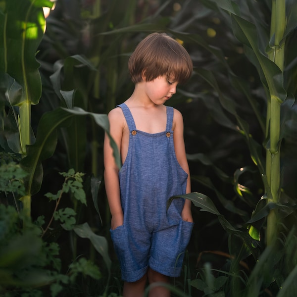 Denim Blue  Short overalls | Kids coveralls | Toddler overalls | Photoshoot overalls | Kids Jumpsuits | Toddler jumpsuits