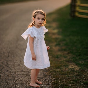 KAI Girls Summer Dress, Girls Floral Dress, Summer Dress, Flower girl dress, Eyelet Dress image 4