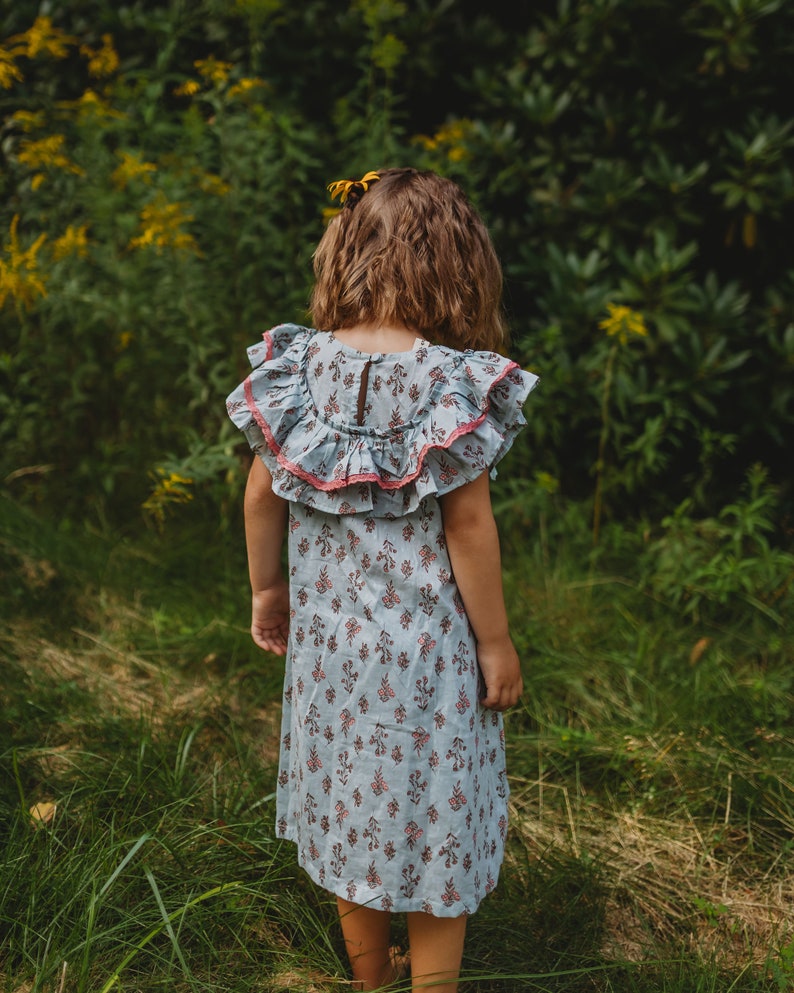 MITHRA Girls Summer Dress, Girls Floral Dress, Summer Dress, Flower girl dress image 3