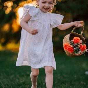 KAI Girls Summer Dress, Girls Floral Dress, Summer Dress, Flower girl dress, Eyelet Dress image 2