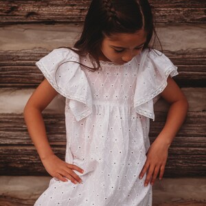 KAI Girls Summer Dress, Girls Floral Dress, Summer Dress, Flower girl dress, Eyelet Dress image 6