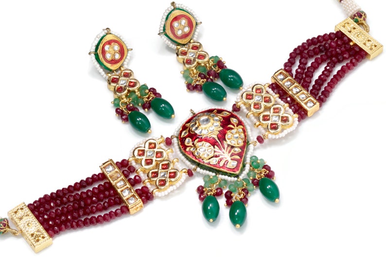Bollywood Jewelry Indian Jewelry set Indian Handmade jewelry pair Earrings set Indian Party Jewelry Necklace gift for her SKU:114258