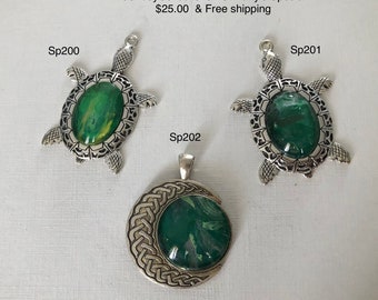 Various. Pendants Teardrop, large owl, tree, plus earrings with charms. Listing 25