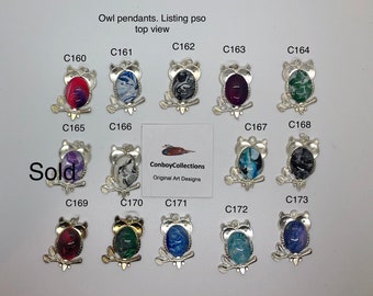 Jewelry pendent, owls, dragonflys, wooden pendants, gemstone bracelets -  bookmarkers, key pendant, custom acrylic art design listing 20