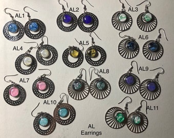 Stud earrings with charms, money clips, flower hair stick pins. 15 aaa.