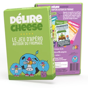 Délire Cheese, el juego de aperitivo lleno de humor en torno al queso - juego de cartas - 394 preguntas y desafíos en 14 categorías