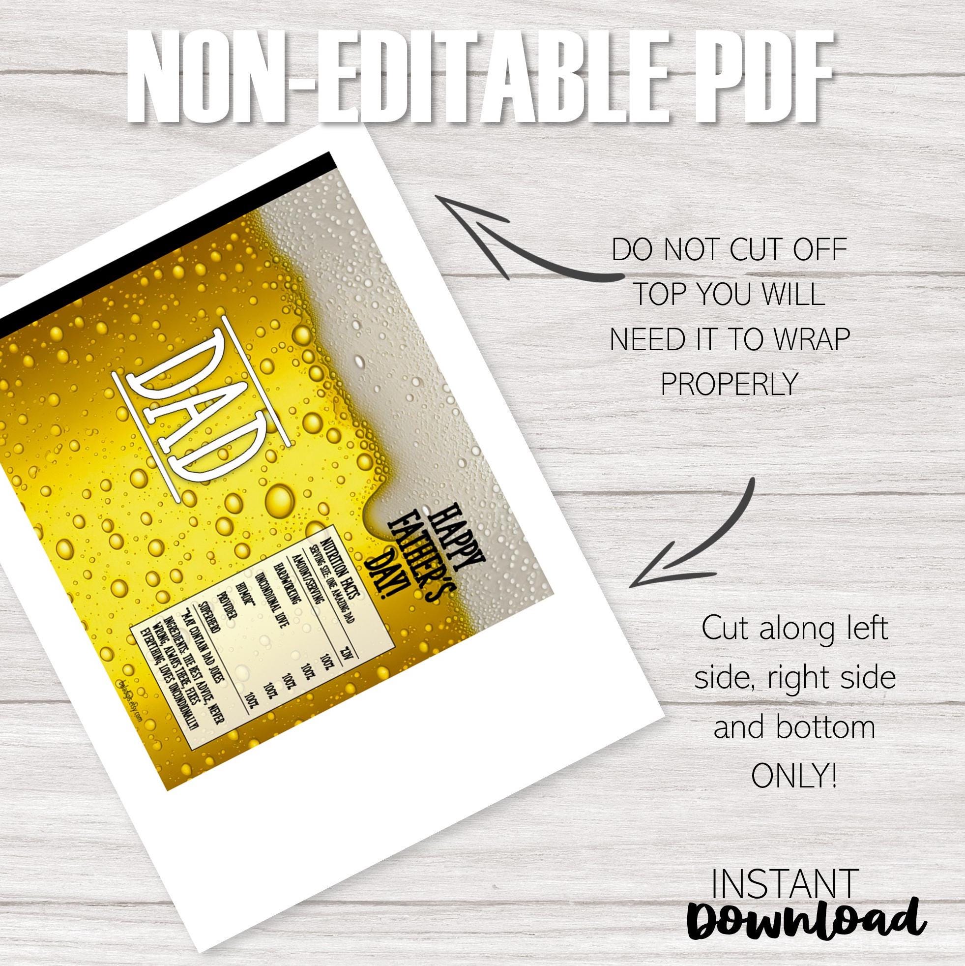 Father's Day Beer Candy Bar Wrappers: Chocolate Gift (printable ...