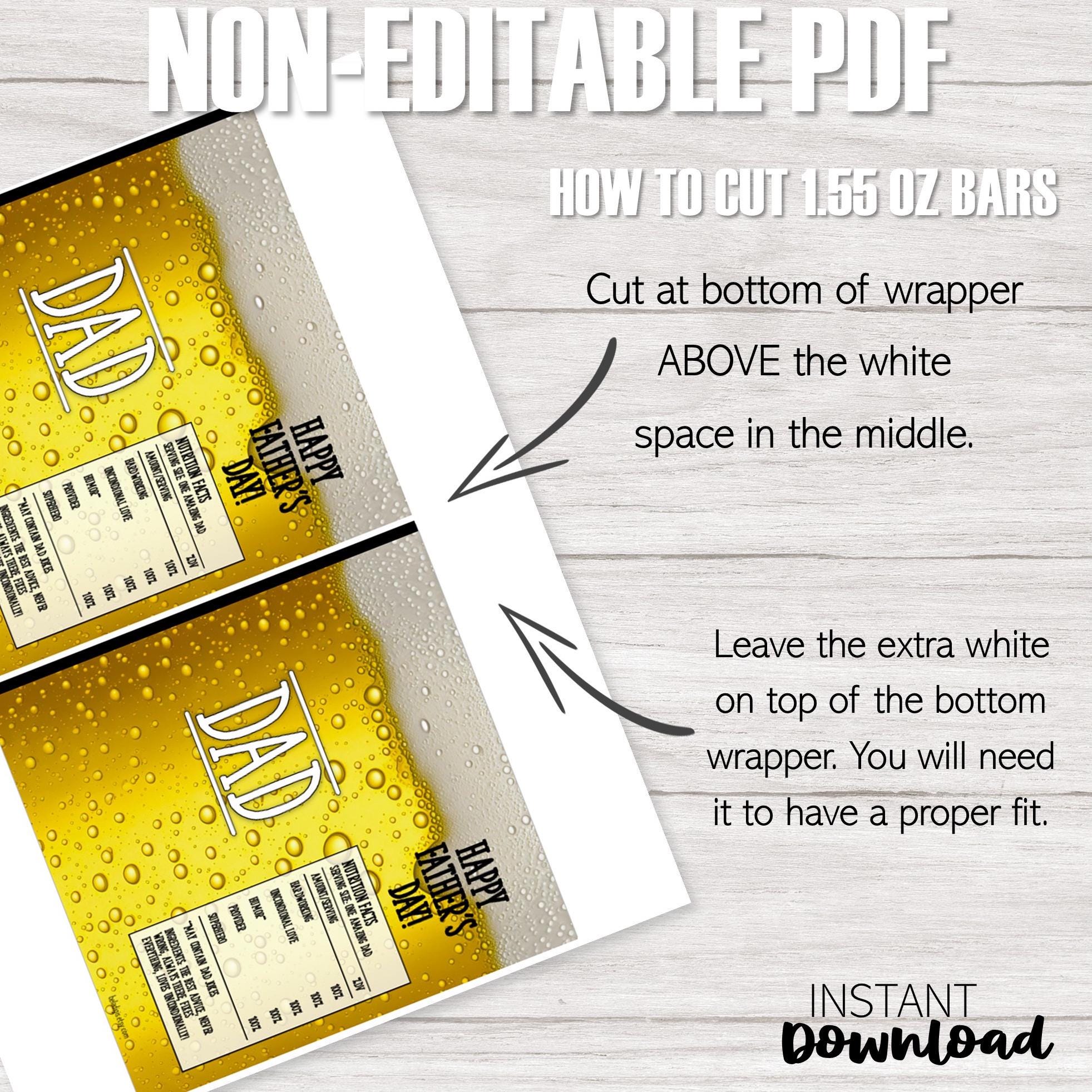 Father's Day Beer Candy Bar Wrappers: Chocolate Gift (printable ...