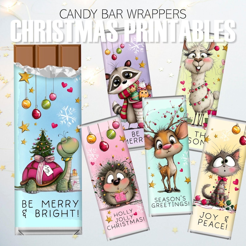 Printable Christmas Candy Wrappers for Hershey & Aldi Choceur Bars ...
