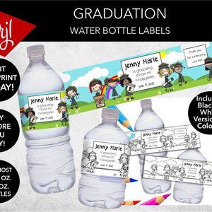 Preschool Graduation Water Bottle Labels by Classroom Cuties