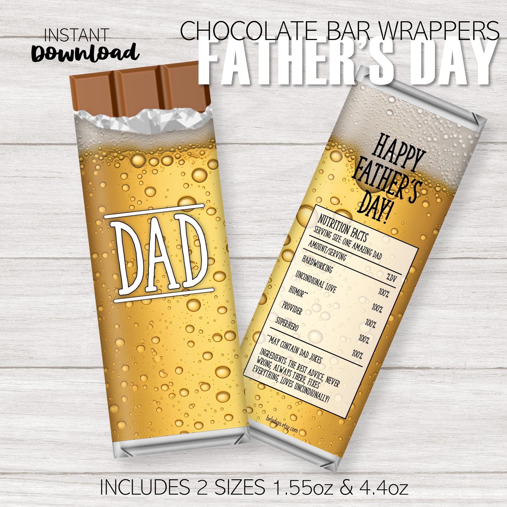 Father's Day Beer Candy Bar Wrappers: Chocolate Gift (printable ...