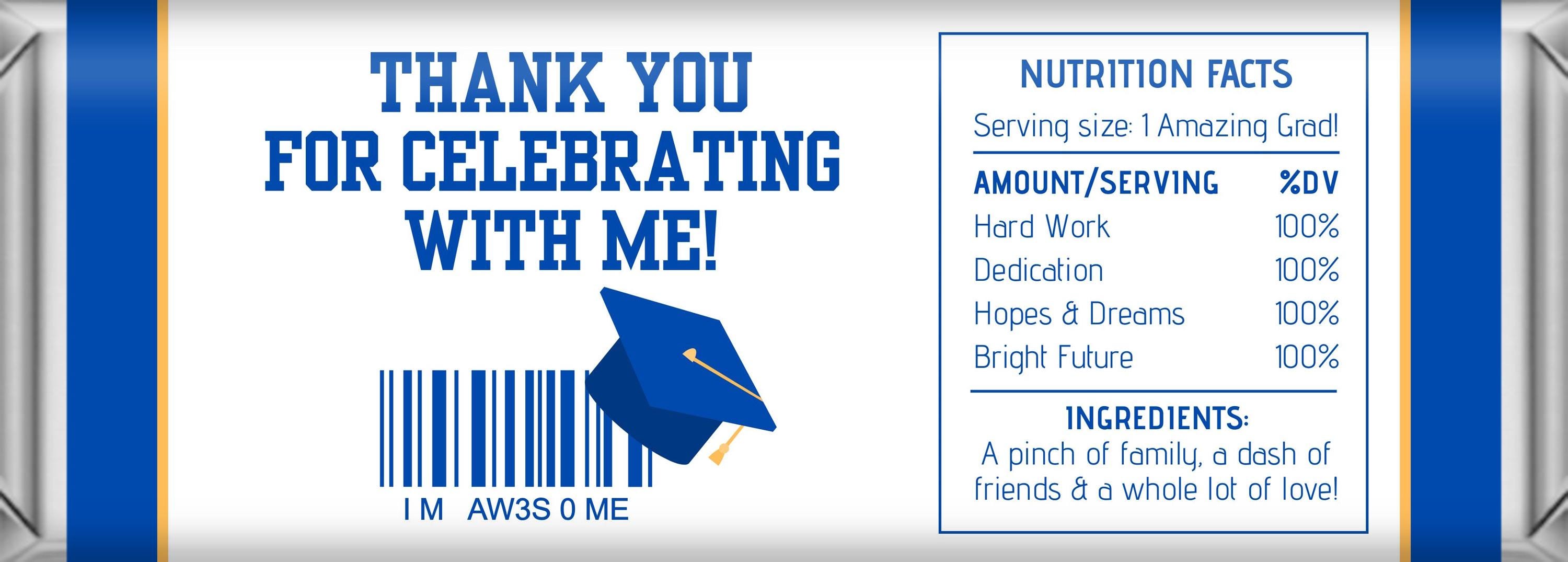 Editable Senior Graduation Candy Bar Wrappers: Canva Template (digital ...