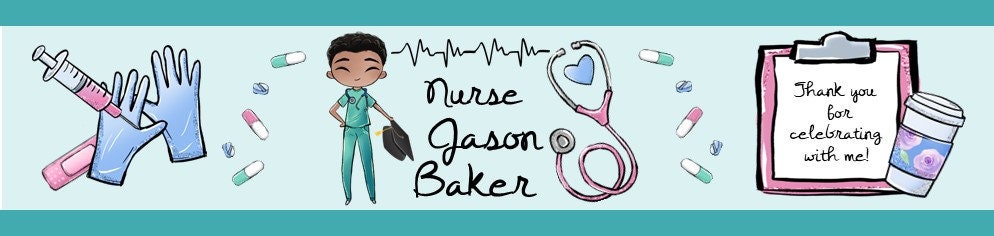 Editable Nursing School Graduation Custom Water Bottle Labels ...